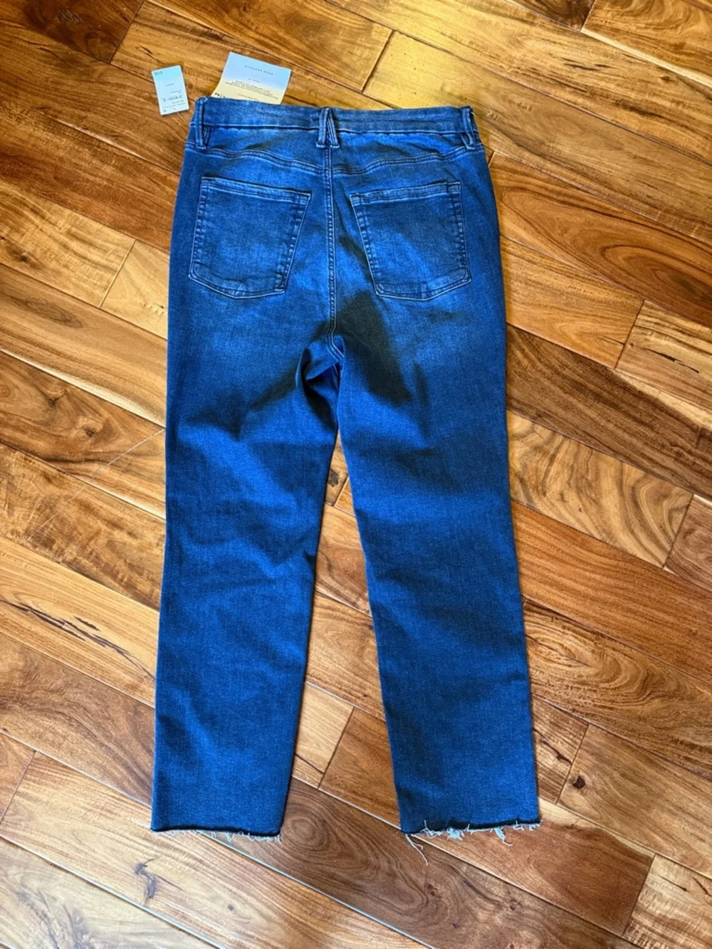 Good American Dark Blue Cropped High-Rise Jeans, Sz 14-18, NWT - Picture 5 of 6